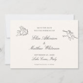 Save The Date Illustré Mariage Whimsical Enregistrer La Date (Devant)