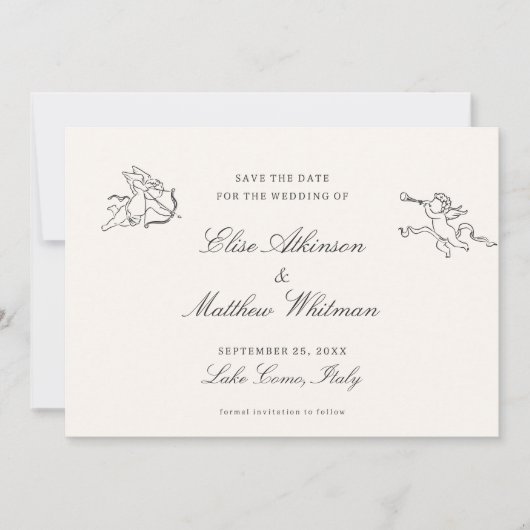 Save The Date Illustré Mariage Whimsical Enregistrer La Date (Devant)