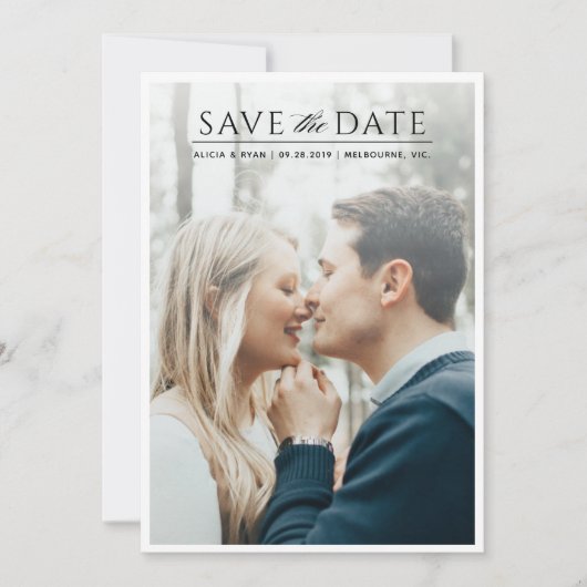 Save The Date Image blanche unique enregistrer la date (Devant)