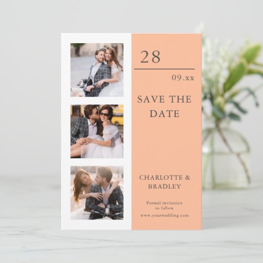 Save The Date Image simple de mariage pour sauver la date photo (Debout devant)