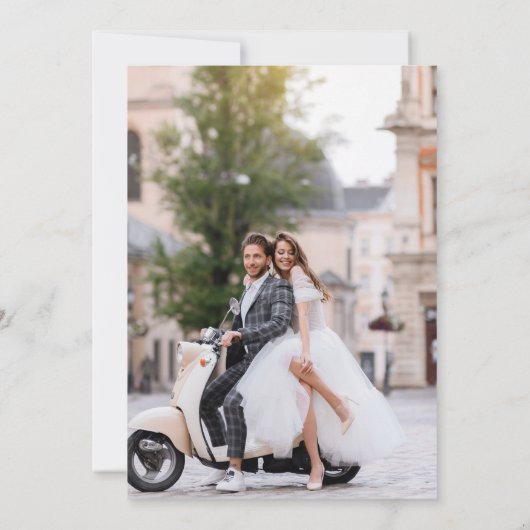 Save The Date Image simple de mariage pour sauver la date photo (Dos)