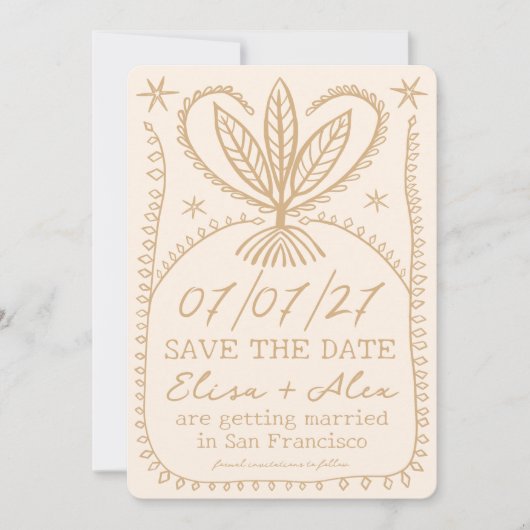 Save The Date Image Whimsical Boho ENREGISTRER LA DATE PHOTO PER (Devant)