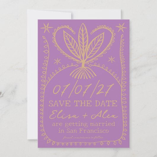 Save The Date Image Whimsical Boho ENREGISTRER LA DATE PHOTO PER (Devant)