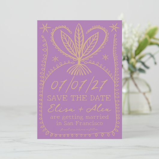Save The Date Image Whimsical Boho ENREGISTRER LA DATE PHOTO PER (Debout devant)