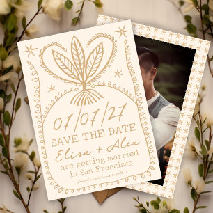 Save The Date Image Whimsical Boho ENREGISTRER LA DATE PHOTO PER