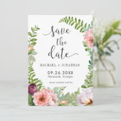 Save The Date Imaginaire Floral Boho Wedding Enregistrer la cart (Debout devant)