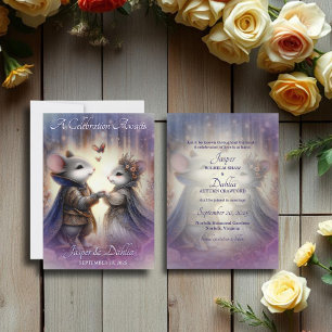 Save The Date Imaginaire médiéval Fairytale Mouse Couple Mariage