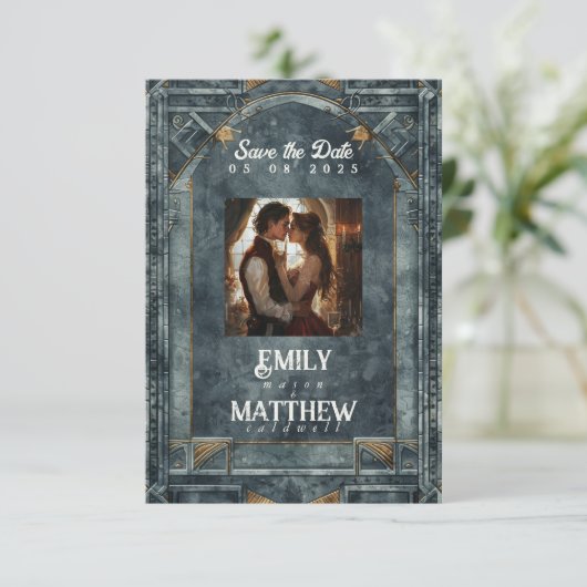 Save The Date Imaginaire Splendor Nain Mariage Enregistrer La Da (Debout devant)