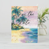 Save The Date Imprimable Mariage romantique de plage (Debout devant)
