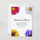 Save The Date In Bloom Wedding - Fleurs rondes divisées (Dos)