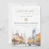 Save The Date Indianapolis Indiana Landscape Wedding Photo (Devant)
