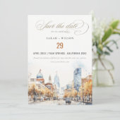 Save The Date Indianapolis Indiana Landscape Wedding Photo (Debout devant)