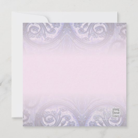 Save The Date indigo/rose "fer fleur de lis" Enregistrer la date (Dos)