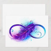 Save The Date Infini avec plume violette (Devant / Derrière)
