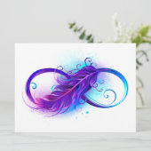 Save The Date Infini avec plume violette (Debout devant)