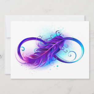 Save The Date Infini avec plume violette