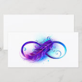 Save The Date Infini avec plume violette (Devant / Derrière)