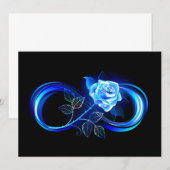 Save The Date Infini lumineux avec rose bleue (Devant / Derrière)