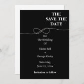 Save The Date Infinité noir et blanc Enregistrer la date (Devant / Derrière)