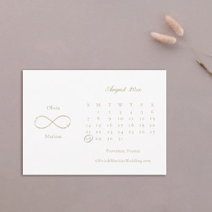 Save The Date Infinity Love Monogramme Calendrier Blanc Blush