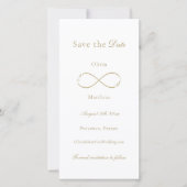 Save The Date Infinity Love Monogramme Élégant Mariage blanc (Devant)