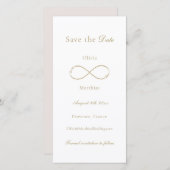 Save The Date Infinity Love Monogramme Élégant Mariage blanc (Devant / Derrière)