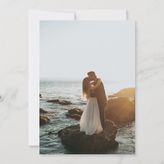 Save The Date Infinity Minimalist Poudre Bleu Enregistrer la dat (Dos)