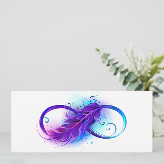 Save The Date Infinity with purple feather (Debout devant)