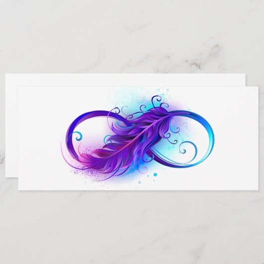 Save The Date Infinity with purple feather (Devant / Derrière)