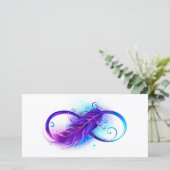 Save The Date Infinity with purple feather (Debout devant)