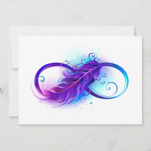 Save The Date Infinity with purple feather (Devant)