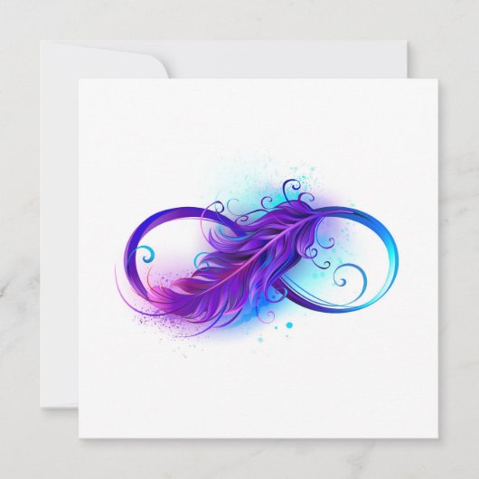 Save The Date Infinity with purple feather (Devant)