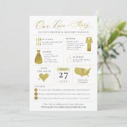 Save The Date Infographie Enregistrer la date Faux Gold Foil
