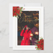 Save The Date Initiales Chic Bouquets Floraux de Noël Photo (Dos)