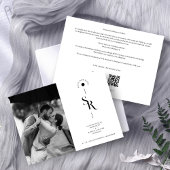Save The Date Initiales de mariage noir et blanc exquises et dél