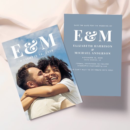Save The Date Initiales du grand monogramme moderne photo