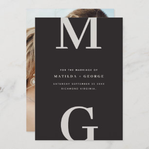Save The Date Initiales modernes typographie graphique mariage p