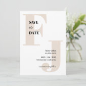 Save The Date Initiales ・ Monogramme moderne Enregistrer la date (Debout devant)