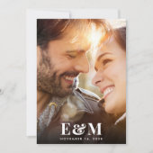 Save The Date Initiales Monogramme Modernes Superposées sur Phot (Devant)