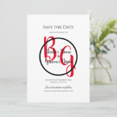 Save The Date Initiales Personnalisées Simple Mariage Enregistre (Debout devant)