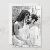 Save The Date Initiales photo noir et blanc Mariage moderne (Dos)