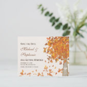 Save The Date Initiales sculptées Arbre automne Enregistrer la d (Debout devant)