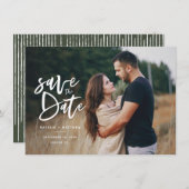 Save The Date Inky script photo enregistrer la date (Devant / Derrière)