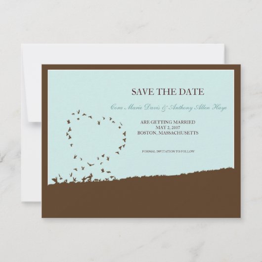 Save The Date Inséparable bleu enregistrer l'annonce de la date (Devant)