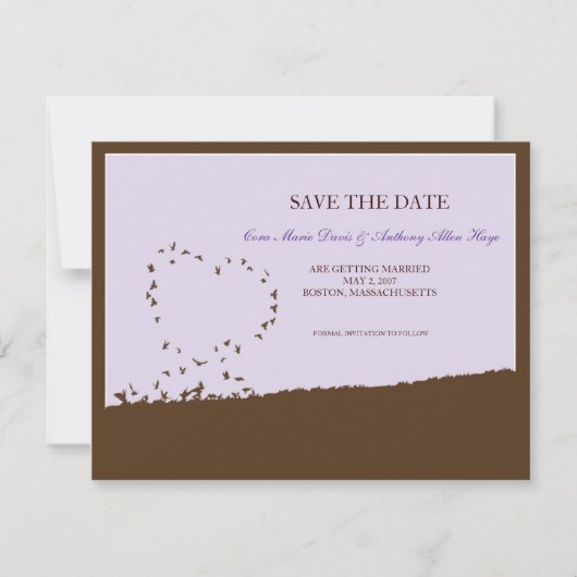 Save The Date Inséparable violet enregistrer l'annonce de la dat (Devant)