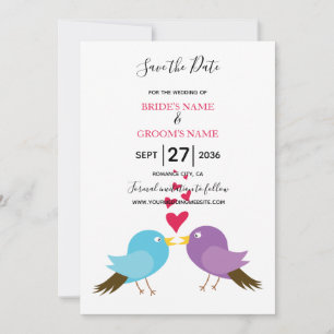 Save The Date Inséparables & Coeurs Mariage Enregistrer La Date