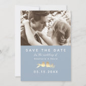 Save The Date Inséparables Dusty Blue Gold Photo (Devant)