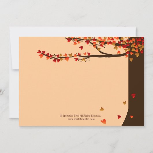 Save The Date Inséparables en chute de coeur Chêne Arbre Enregis (Dos)