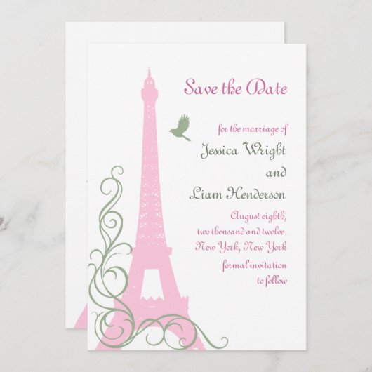 Save The Date Inséparables Enregistrer la date (Devant / Derrière)