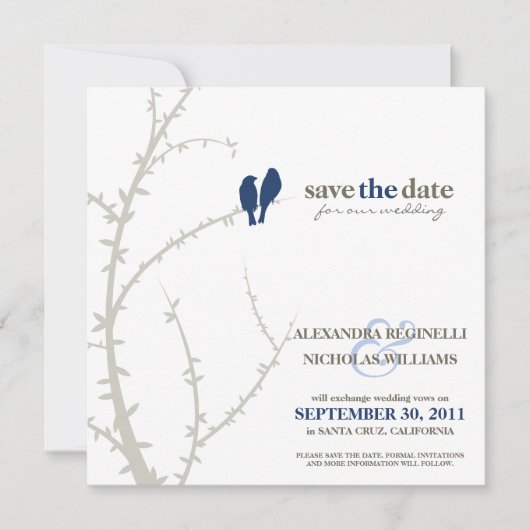 Save The Date Inséparables Enregistrer la date Annonce (marine) (Devant)